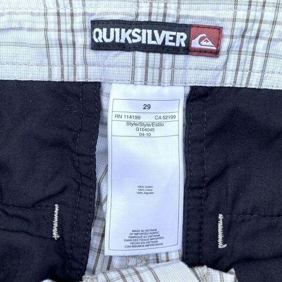 Quicksilver Green/Ivory Plaid Check Bermuda Shorts. Size 29. EUC! - Picture 3 of 4